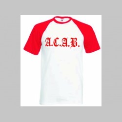 A.C.A.B.  pánske červenobiele tričko 100%bavlna značka Fruit of The Loom (viacero motívov na výber)